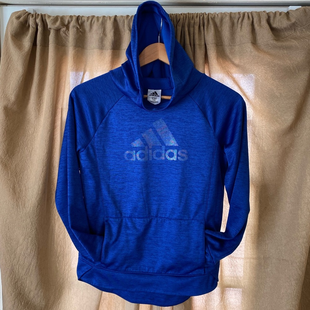 Adidas Youth size 16 hoodie, unisex in blue
